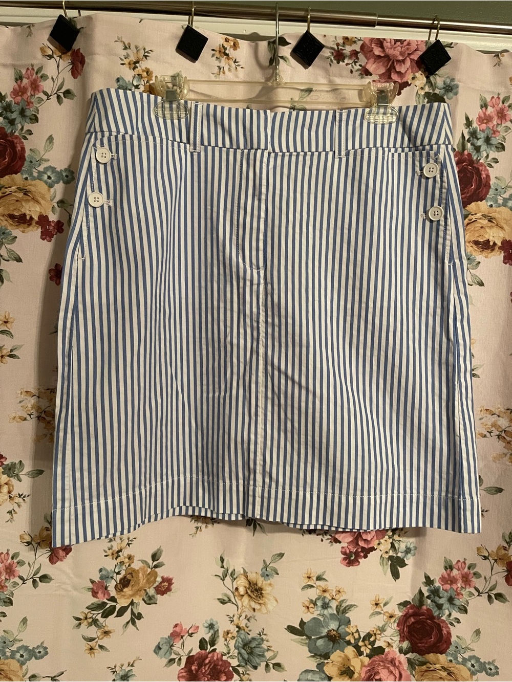 Talbots Blue and White Striped Mini Skirt